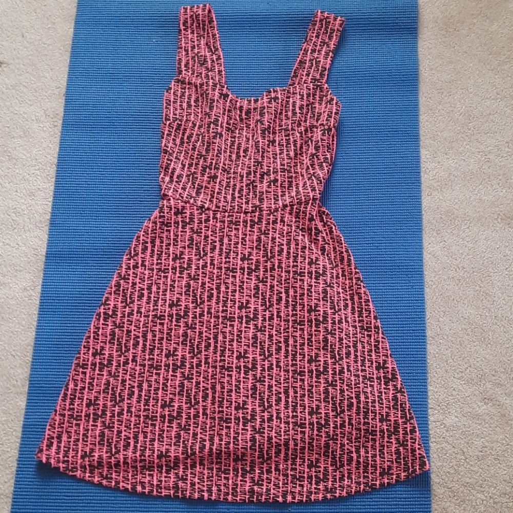 Hot pink & black dress